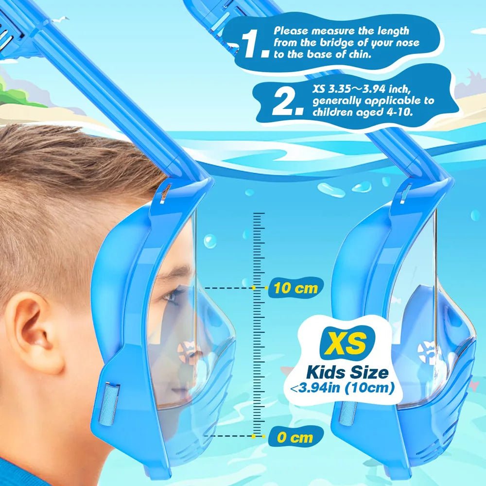 Kinderen volledige gezicht - Snorkelmasker - Met afneembare camera montage - Bivakshop