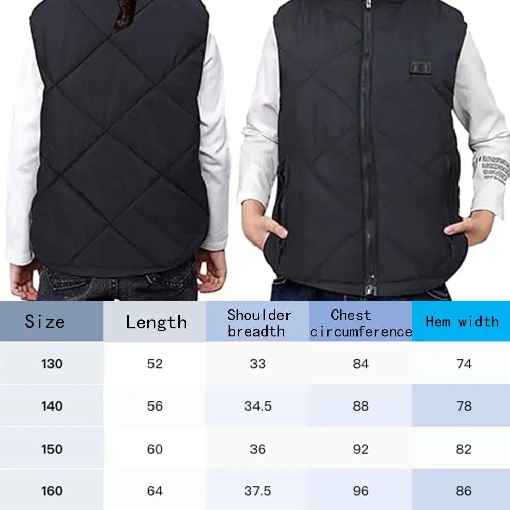 Kinderverwarmingsvest - 13 verwarmingszones - USB oplaadbaar & wasbaar - Bivakshop