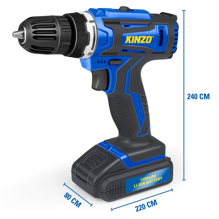 Kinzo - Accuboormachine 14.4V – Draadloos & Krachtig – Inclusief Snelspanboorkop - Bivakshop