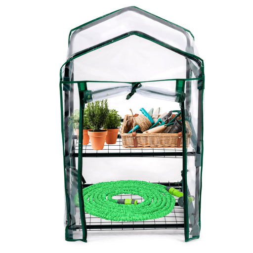 Kinzo – Broeikas met 2 etages – Weerbestendig – Compact kweekkasmodel (80 x 50 x 45 cm) - Bivakshop