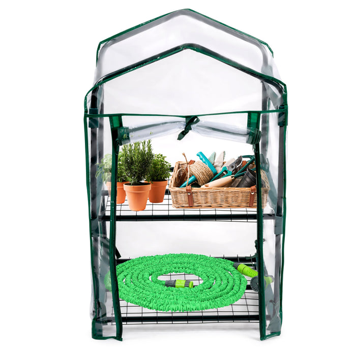 Kinzo – Broeikas met 2 etages – Weerbestendig – Compact kweekkasmodel (80 x 50 x 45 cm) - Bivakshop