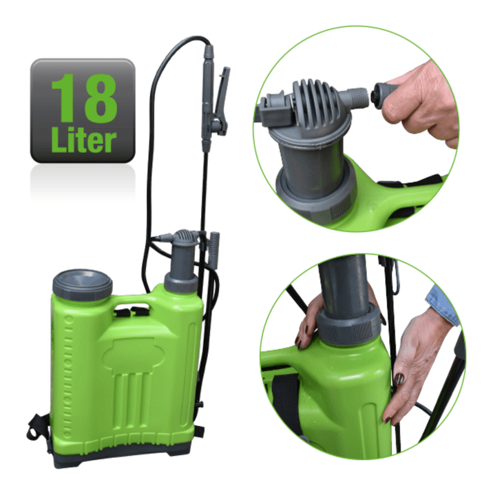 Kinzo - Drukspuit 18L – Rugspuit voor Tuin & Desinfectie – 3101 g - Bivakshop