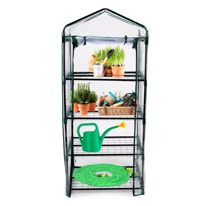 Kinzo - Groeikast met 4 Niveaus – 69 x 49 x 160 cm – Compacte Verticale Kweekkas - Bivakshop