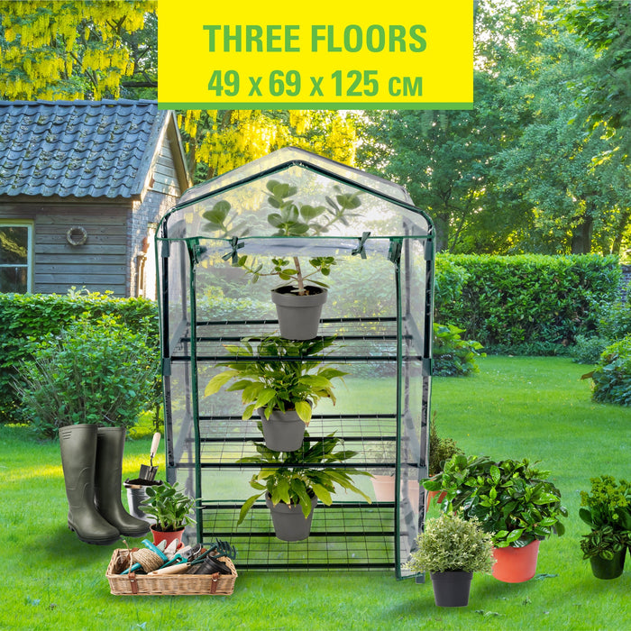 Kinzo Kweekkas – Broeikas met 3 verdiepingen – Compact en beschermend (125 x 69 x 49 cm) - Bivakshop