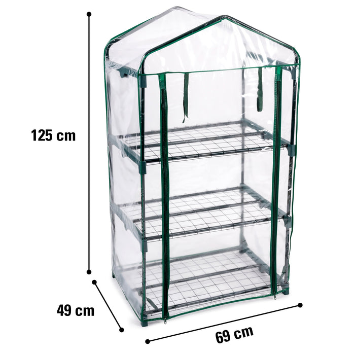 Kinzo Kweekkas – Broeikas met 3 verdiepingen – Compact en beschermend (125 x 69 x 49 cm) - Bivakshop