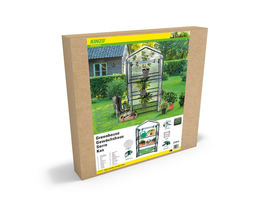 Kinzo Kweekkas – Broeikas met 3 verdiepingen – Compact en beschermend (125 x 69 x 49 cm) - Bivakshop