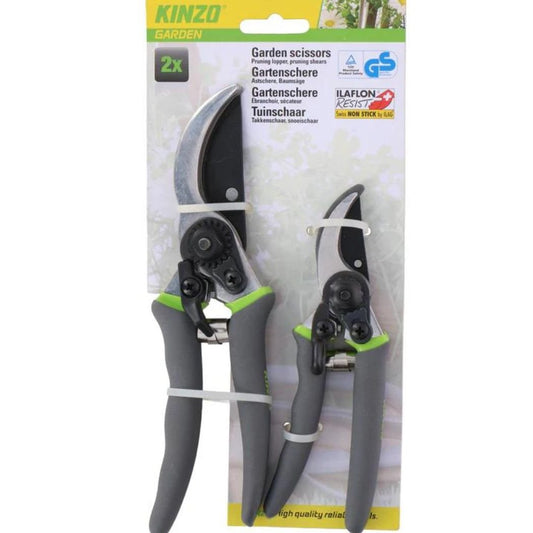 Kinzo snoeischaren - 2 stuks tuinscharen - Speciale coating voor grip comfort en duurzaamheid - Bivakshop
