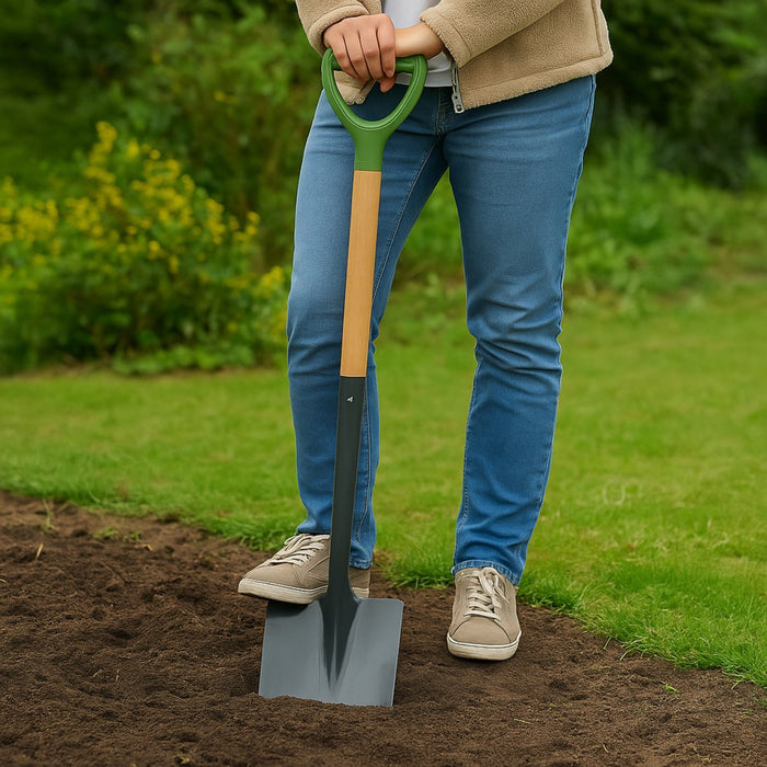 Kinzo - Tuinspade / Puntige Schop – 105 x 22 cm – Stevig Staal voor Grondwerk - Bivakshop