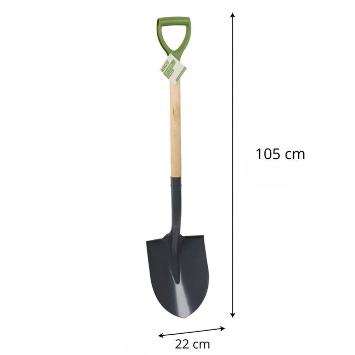 Kinzo - Tuinspade / Puntige Schop – 105 x 22 cm – Stevig Staal voor Grondwerk - Bivakshop
