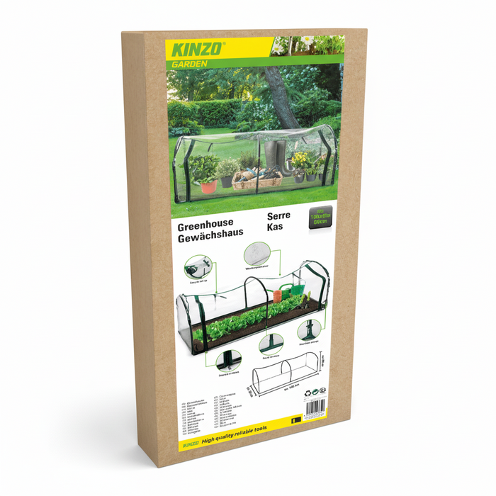Kinzo - Tunnelkas – Foliekas – Compact voor volle grond (130 x 60 x 50 cm) - Bivakshop