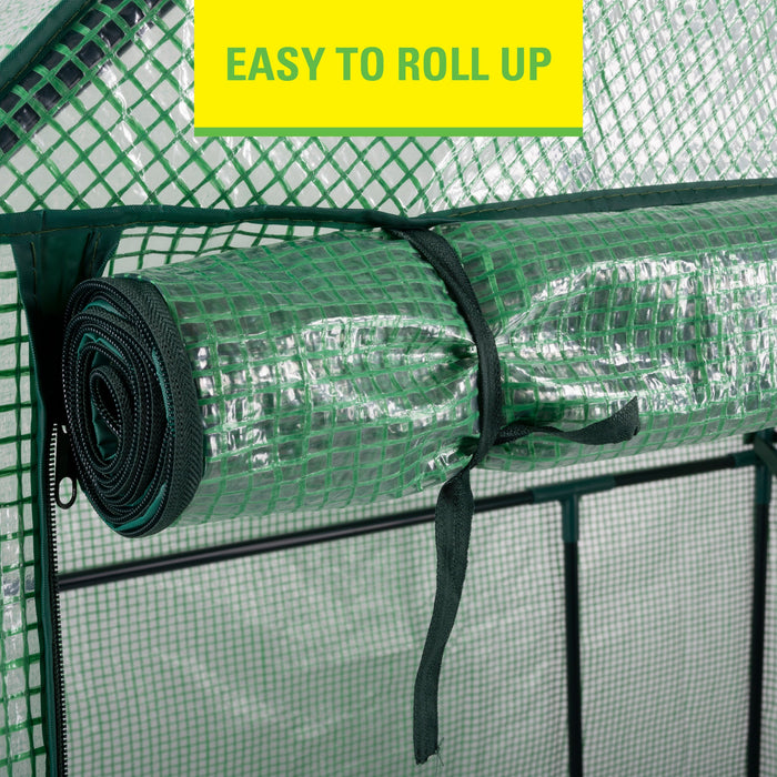 Kinzo – Walk - in broeikas – Duurzaam – Ruime kweekkas met 6 schappen - Bivakshop