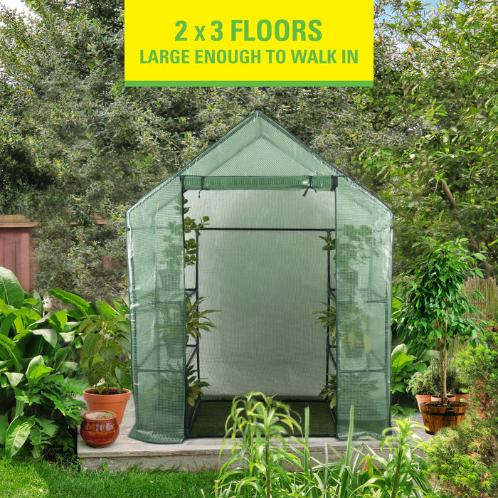 Kinzo – Walk - in broeikas – Duurzaam – Ruime kweekkas met 6 schappen - Bivakshop