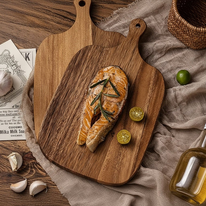 Klassieke Houten Snijplank met Handvat – Ambachtelijke Serveerplank voor Brood, Kaas & Tapas - Bivakshop