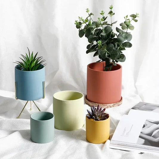 Kleurrijke keramische Bloempot - Succulente plantenbak in Scandinavische stijl - Met drainagegaten - Bivakshop