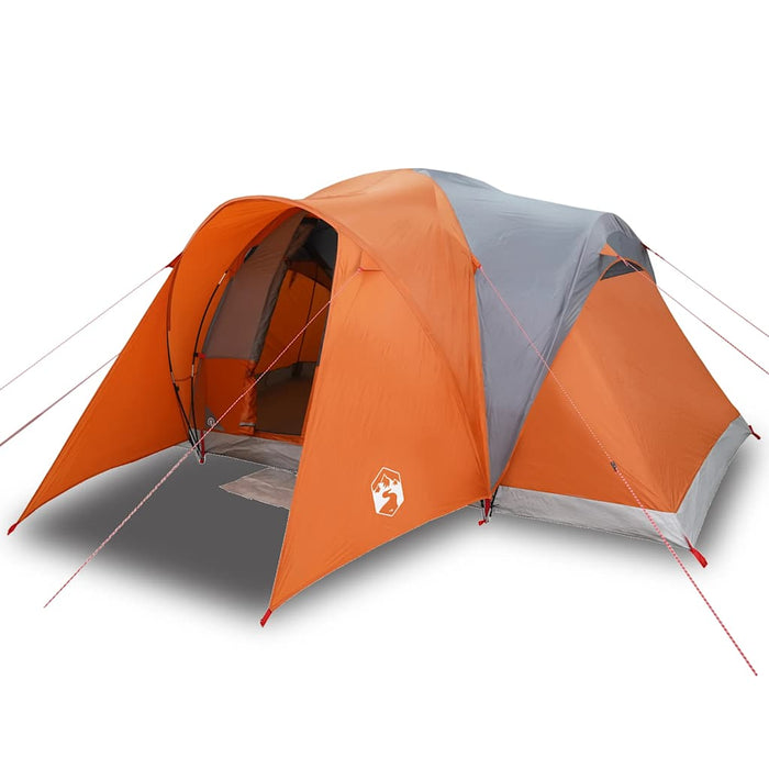 Koepeltent – 6 - persoons tent – Waterdicht – Grijs en oranje - Bivakshop