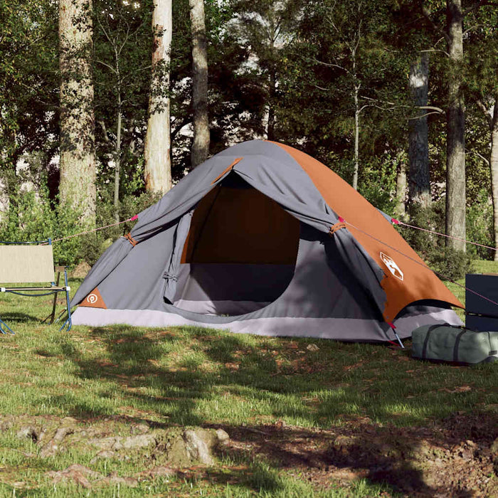 Koepeltent – Waterdichte tent – Oranje en grijs – Compact ontwerp – 2 of 4 Personen - Bivakshop