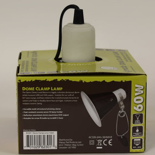 Komodo - Black Dome Clamp Lamp – 14 cm – E27 tot 60W - Bivakshop
