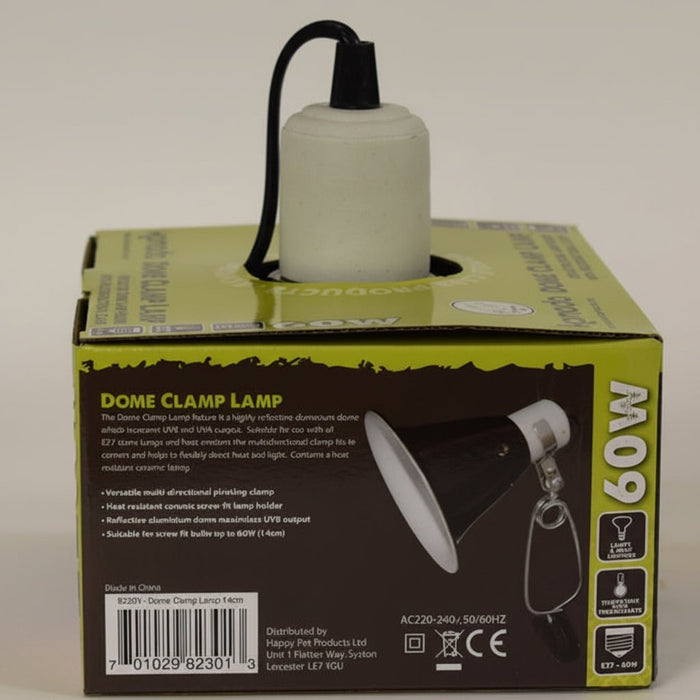 Komodo - Black Dome Clamp Lamp – 14 cm – E27 tot 60W - Bivakshop