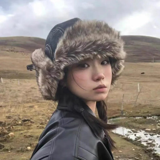 Koreaanse retro pilotenmuts - Dikke warme skihoed - Unisex wintermuts winddicht - Bivakshop