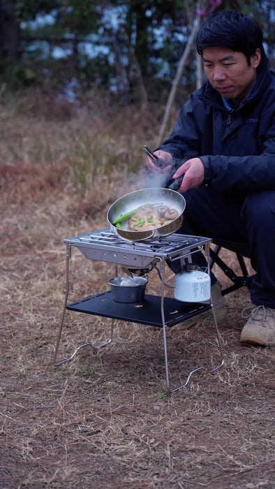 Korean style rostvrijstalen IGT - fornuisplaat – windproof & verzinkbaar - Bivakshop