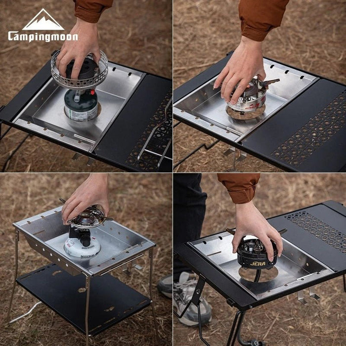 Korean style rostvrijstalen IGT - fornuisplaat – windproof & verzinkbaar - Bivakshop