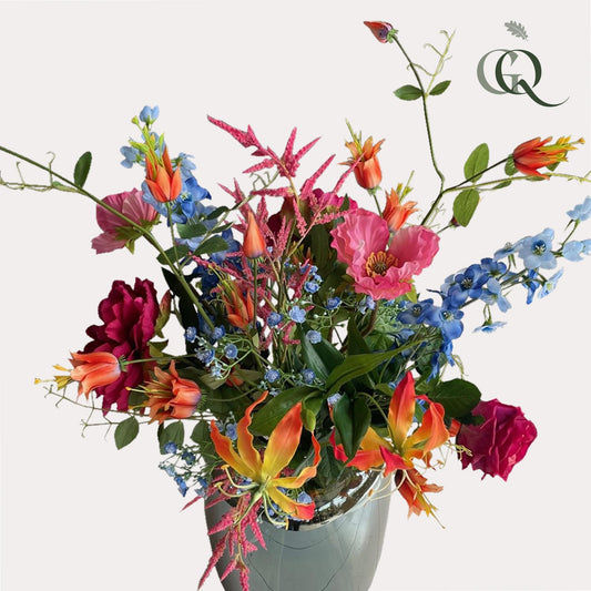 Kunstbloemen - Boeket L - Colourful Glam - 80Cm - Bivakshop