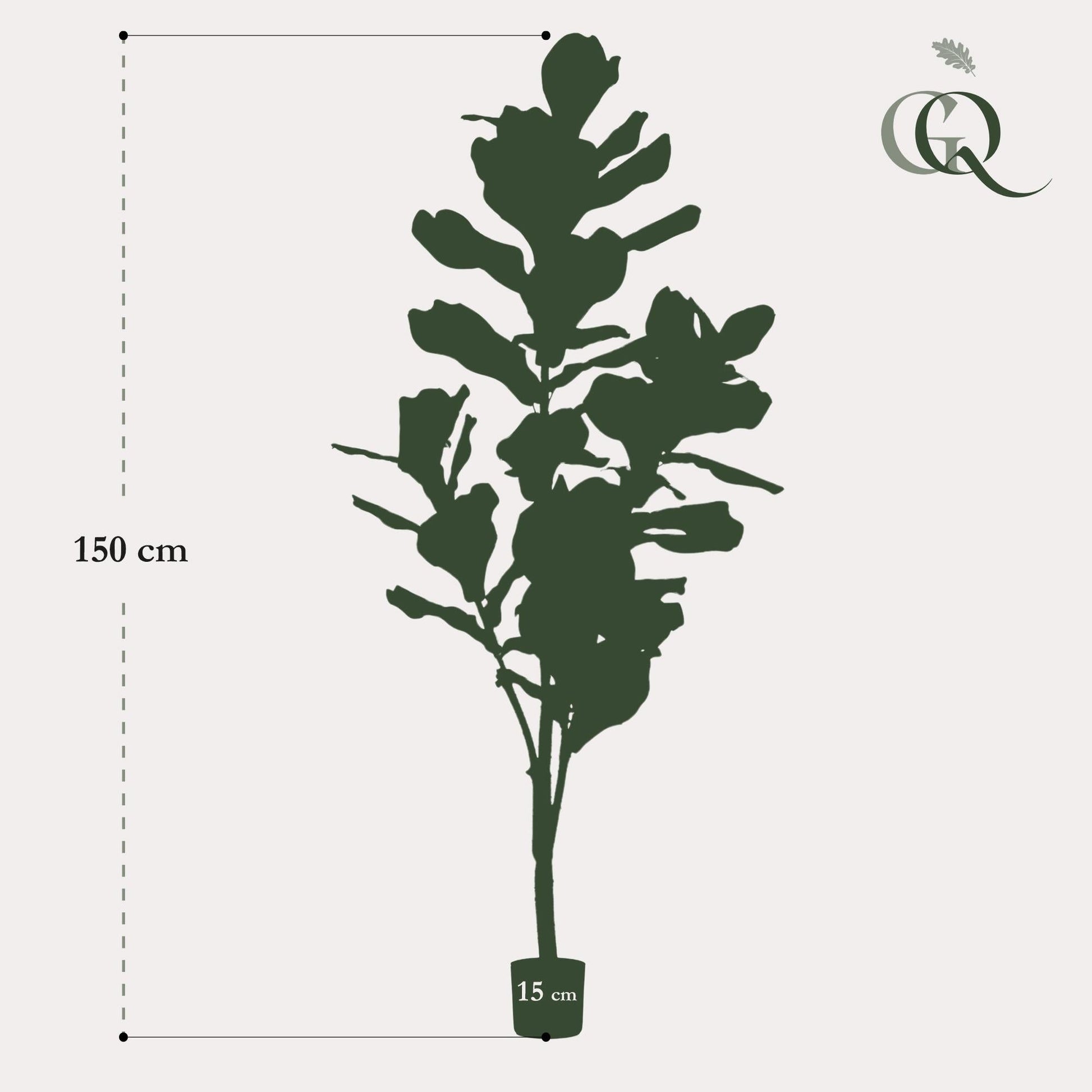 Kunstplant - Ficus Lyrata - Tabaksplant - 150Cm - Bivakshop