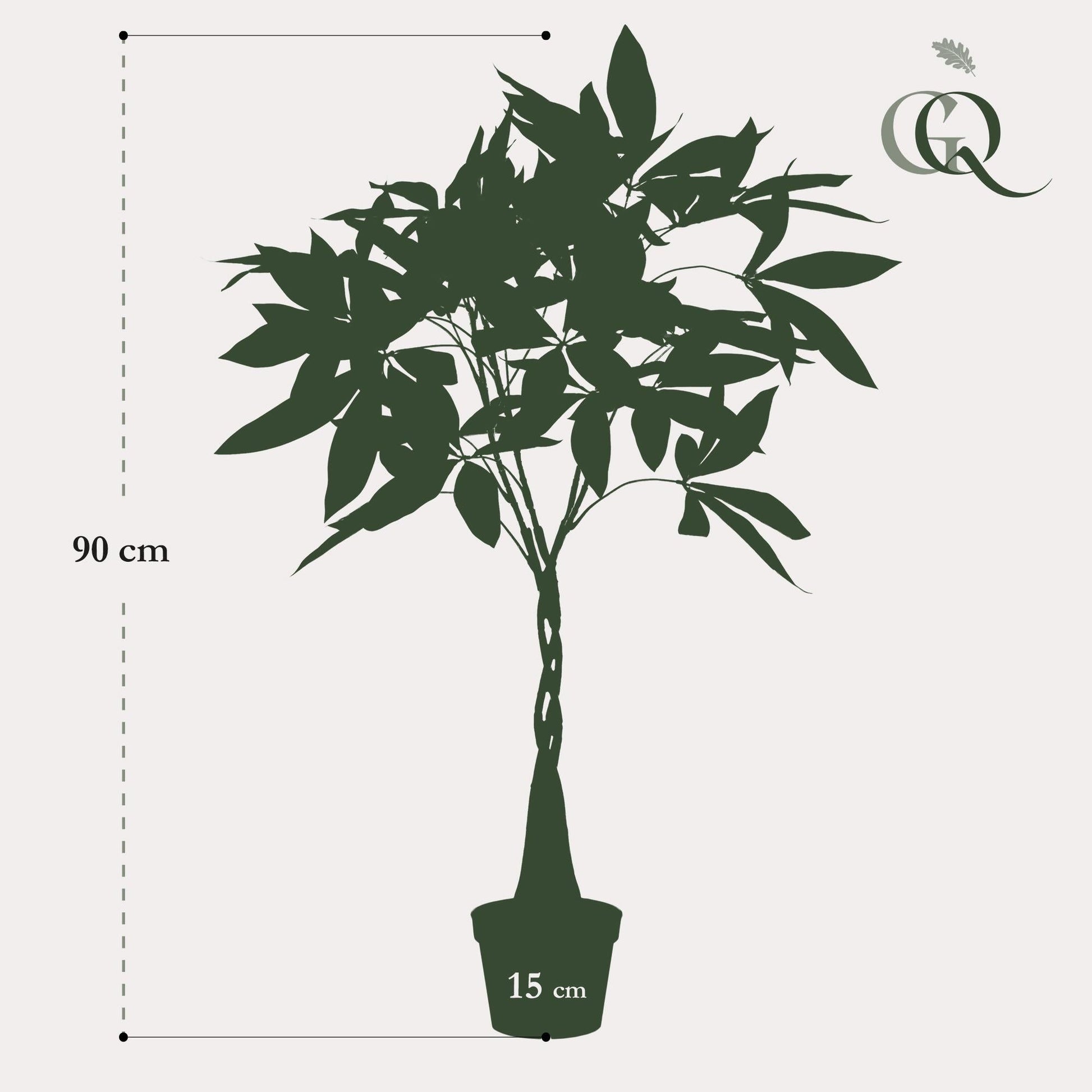 Kunstplant - Pachira Aquatica - Geldboom - 90Cm - Bivakshop