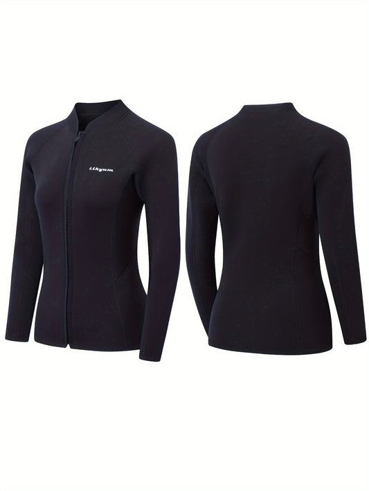 Lange mouw rits neopreen top 3mm - Medium stretch water sport top - Voor vrouwen - Bivakshop