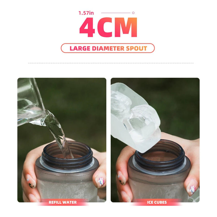 Large Caliber Soft Flask – Opvouwbare Sport Waterfles met Brede Opening – Flexibele Drinkfles voor Trailrunning & Fitness - Bivakshop