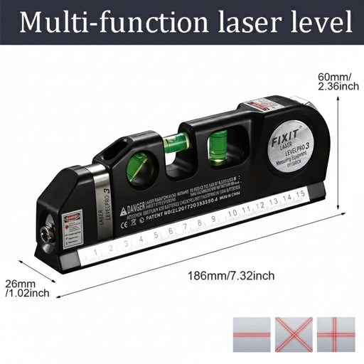 Laser waterpas – multifunctioneel – met kruislijn & meetlint - Bivakshop