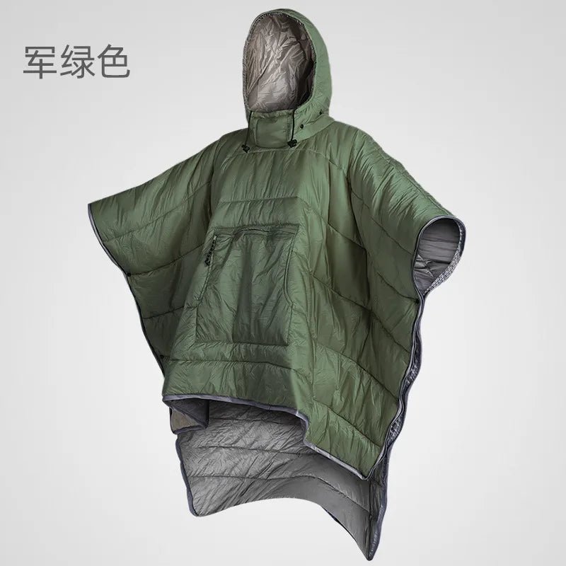 Lazy cloak slaapzak - Draagbare, waterdichte en warme buitenponcho - Bivakshop