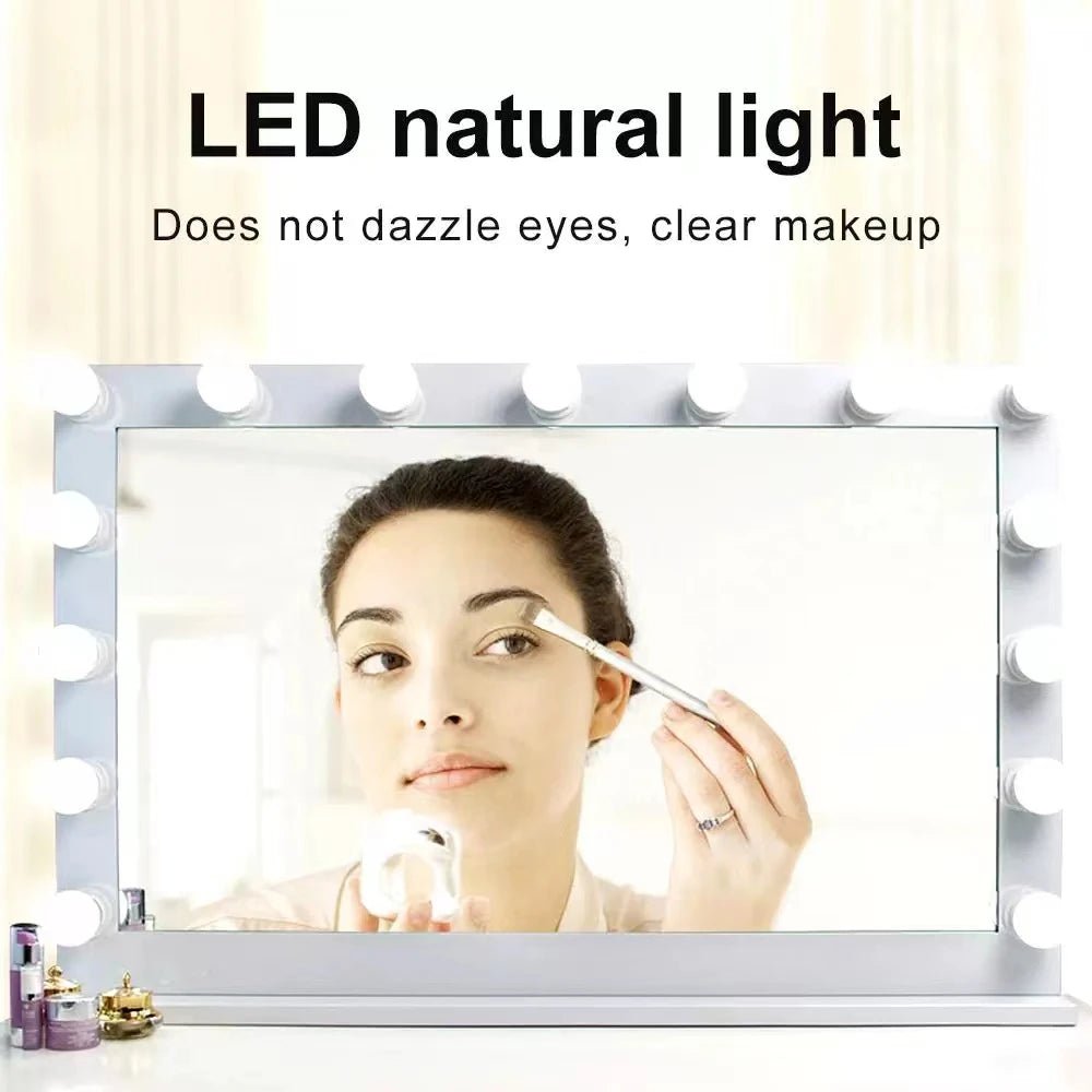 LED make - up spiegelverlichting - USB - aangedreven, dimbaar - Set van 10 lampen - Bivakshop