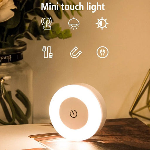 LED nachtlampje - Draadloos oplaadbaar - Dimbaar touch licht voor babykamer, kast en badkamer - Bivakshop