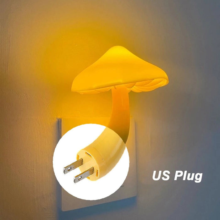 LED nachtlampje - Paddenstoel wandlamp met lichtsensor - EU/US plug voor slaapkamer en decoratie - Bivakshop
