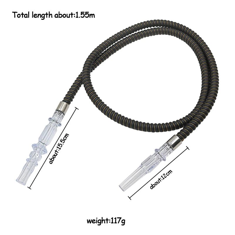 Leren waterpijpslang met acryl handvat - Shisha accessoires voor bars en feestjes - Bivakshop