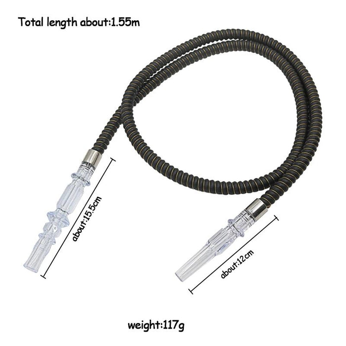 Leren waterpijpslang met acryl handvat - Shisha accessoires voor bars en feestjes - Bivakshop