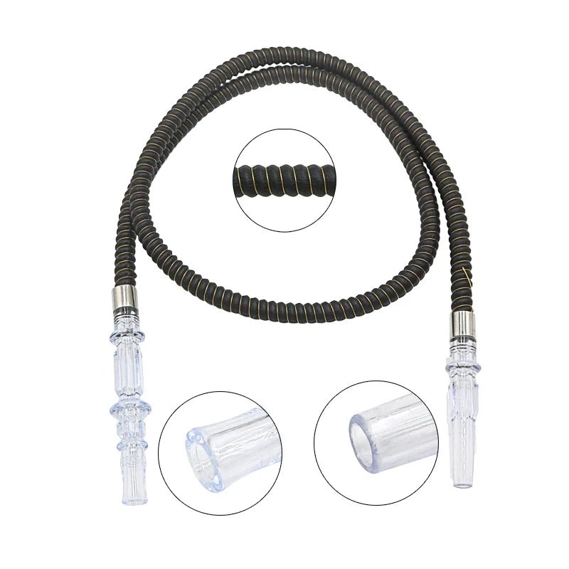 Leren waterpijpslang met acryl handvat - Shisha accessoires voor bars en feestjes - Bivakshop