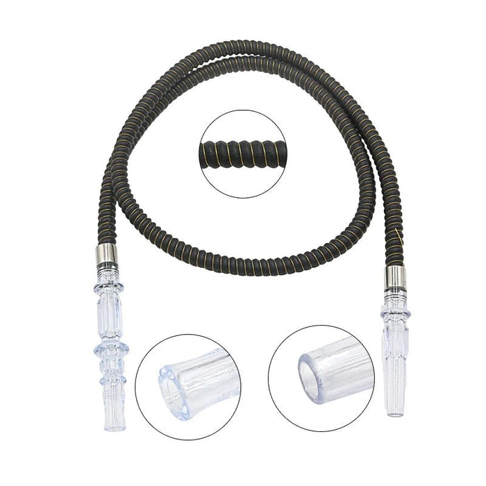 Leren waterpijpslang met acryl handvat - Shisha accessoires voor bars en feestjes - Bivakshop