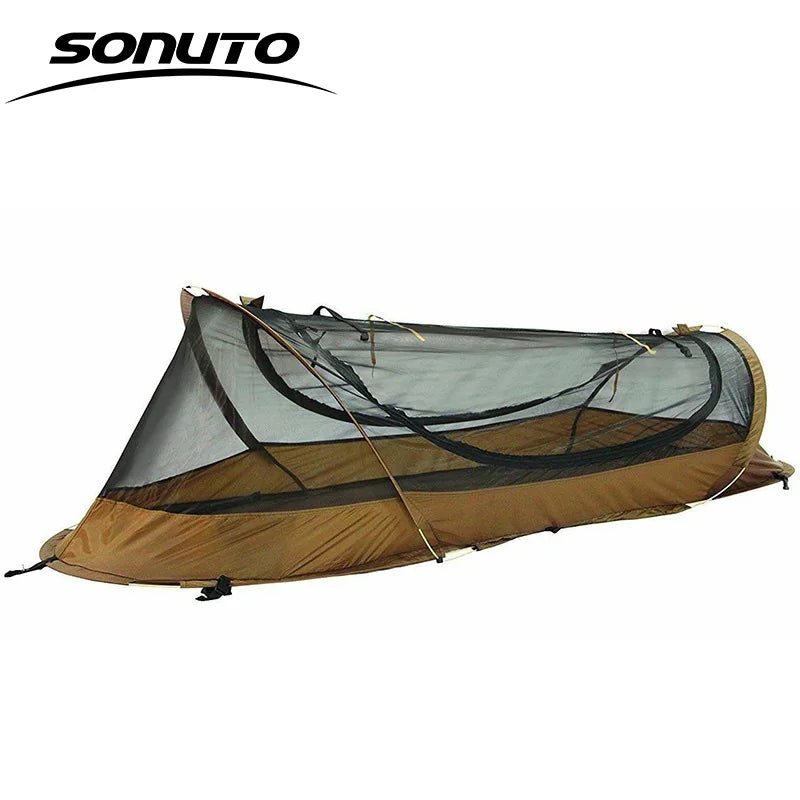 Lichtgewicht 1 - persoons tent – Automatisch opzetbaar met aluminium stokken, waterdicht en muggendicht - Bivakshop