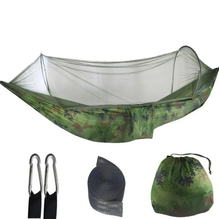 Lichtgewicht hangmat met muskietennet – parachutestof 250×120 cm - Bivakshop