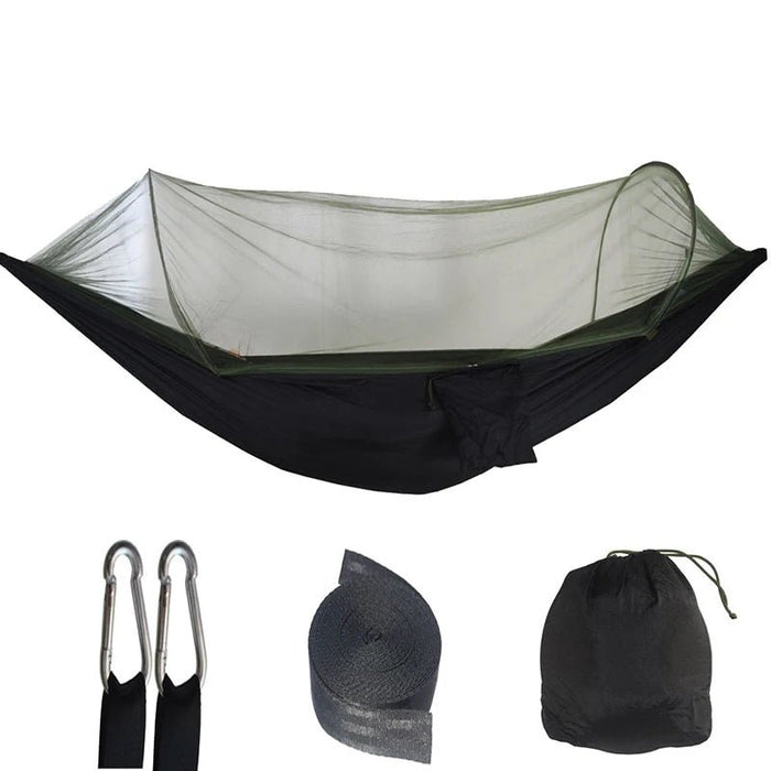 Lichtgewicht hangmat met muskietennet – parachutestof 250×120 cm - Bivakshop