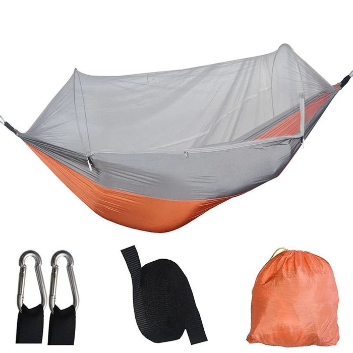 Lichtgewicht hangmat met muskietennet – parachutestof 250×120 cm - Bivakshop