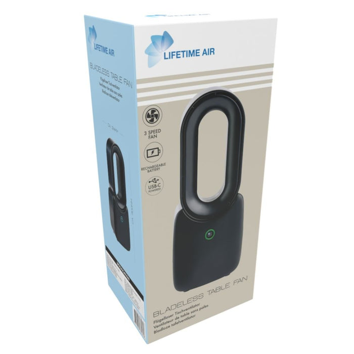 Lifetime Air - Bladloze Tafelventilator USB – Veilig & Stil – Compacte Design Ventilator - Bivakshop