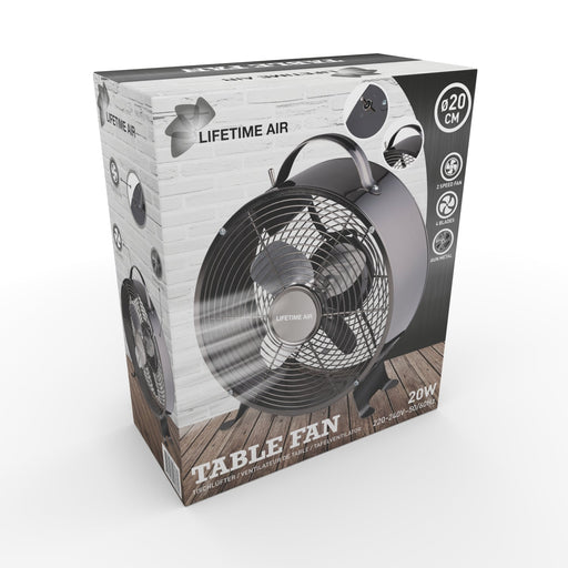 Lifetime Air - Compacte Tafelventilator – 20 cm – 20W – Energiezuinige Bureauventilator - Bivakshop