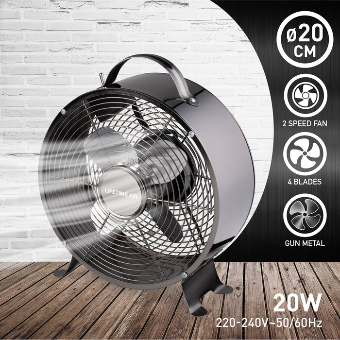 Lifetime Air - Compacte Tafelventilator – 20 cm – 20W – Energiezuinige Bureauventilator - Bivakshop