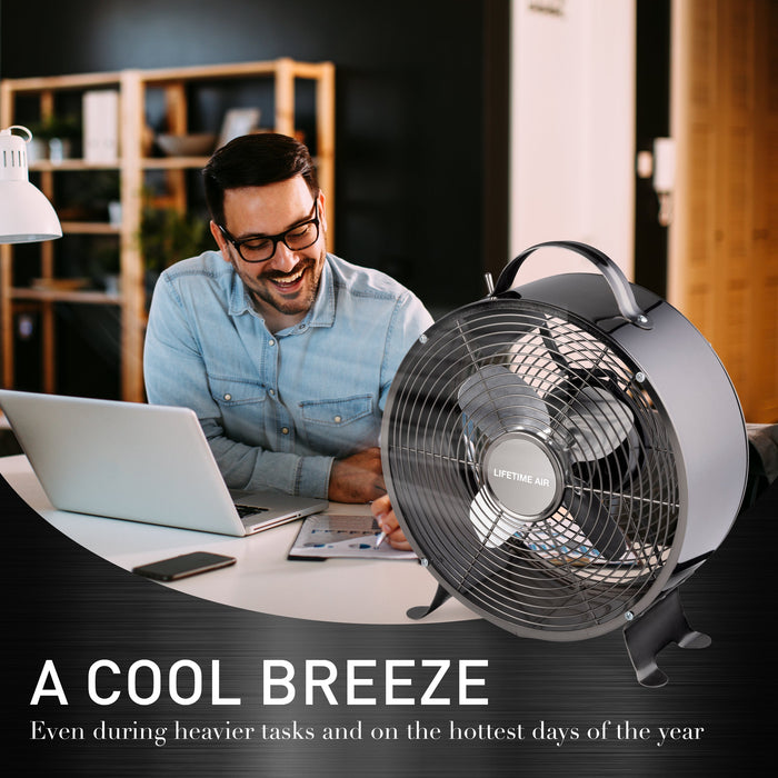 Lifetime Air - Compacte Tafelventilator – 20 cm – 20W – Energiezuinige Bureauventilator - Bivakshop