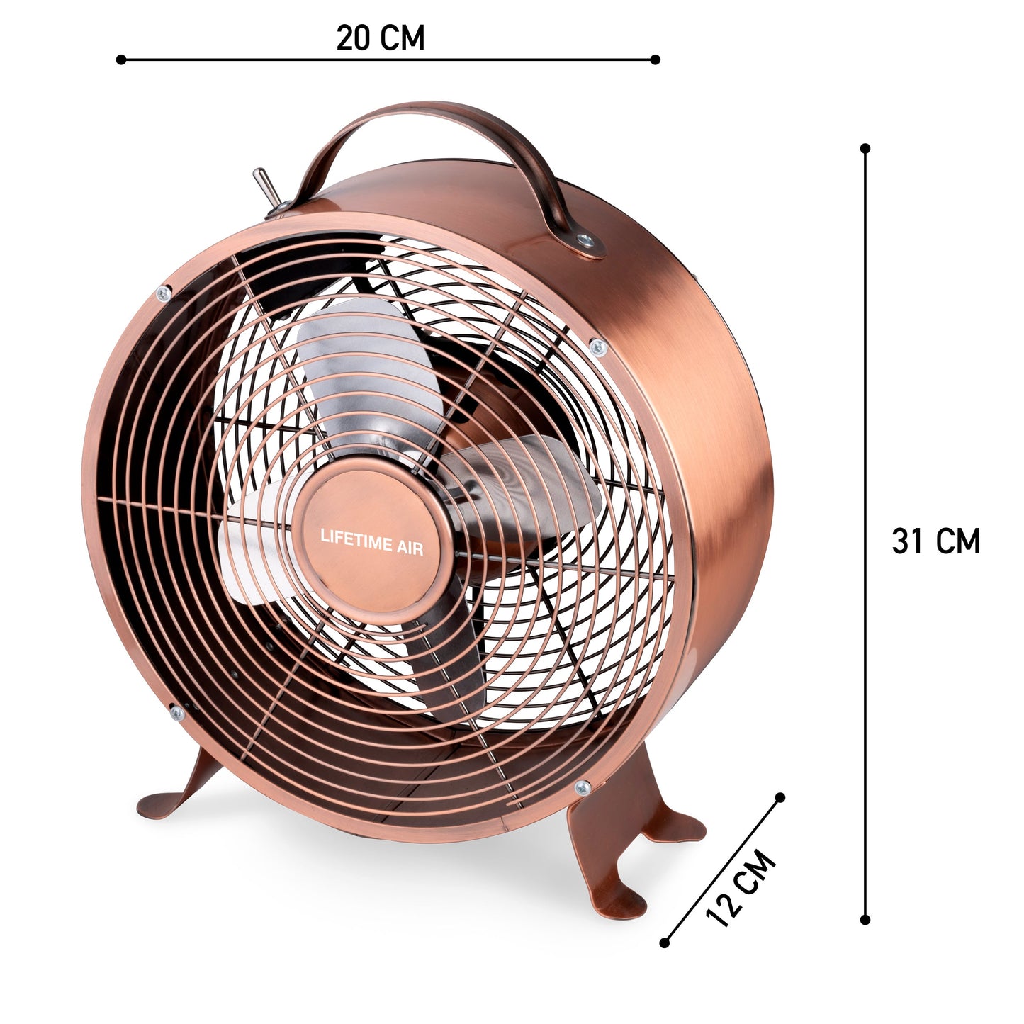 Lifetime Air koperen tafelventilator 20cm - Verkoeling met stijl - Bivakshop