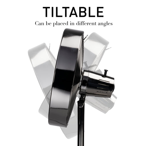 Lifetime Air - Staande Ventilator – 40 cm – Antraciet / Gunmetal – Krachtig (50W) – In Hoogte Verstelbaar - Bivakshop