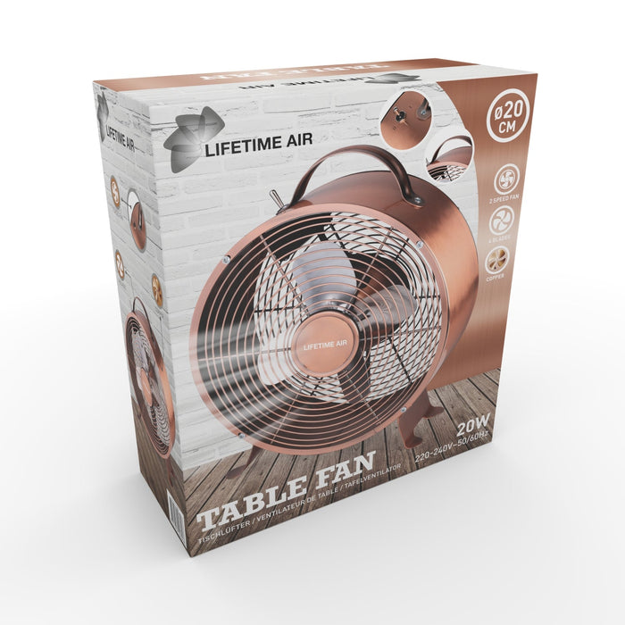 Lifetime Air - Tafelventilator – 20 cm – Energiezuinig (20W) – Compacte Verkoeling voor 230V - Bivakshop